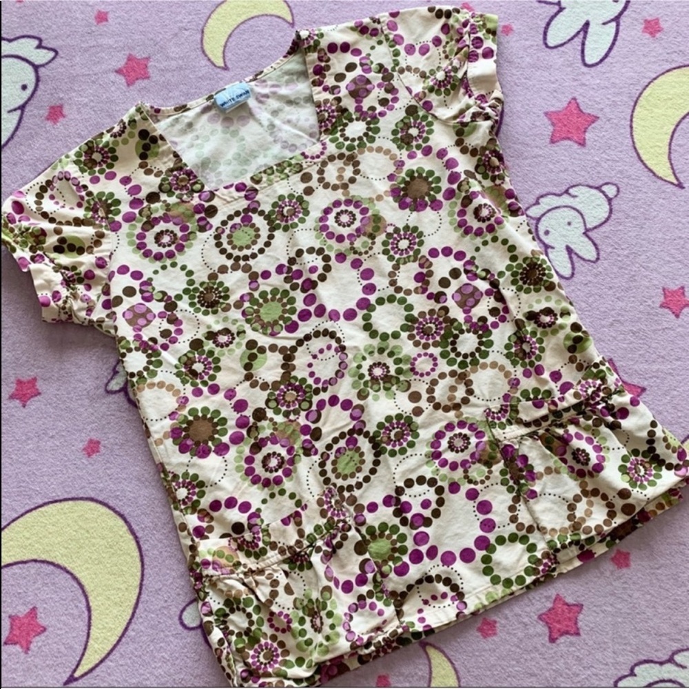 White Swan Scrubs Top